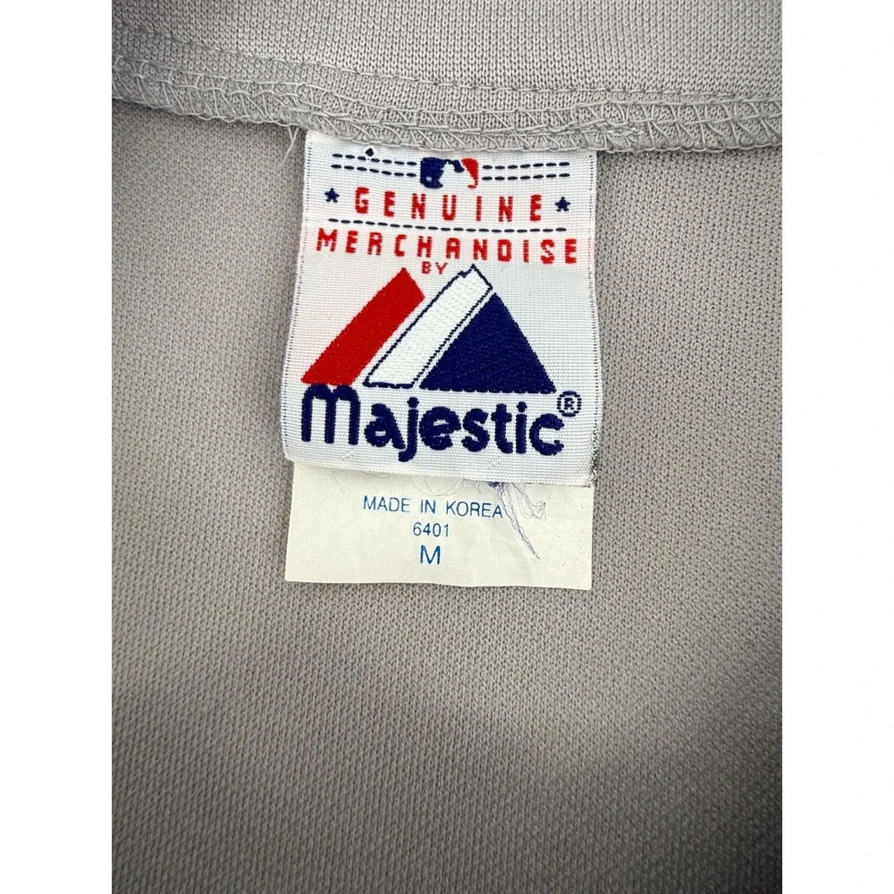 Vintage Majestic New York Baseball Jersey Youth M Polyester Grey Stitched MLB